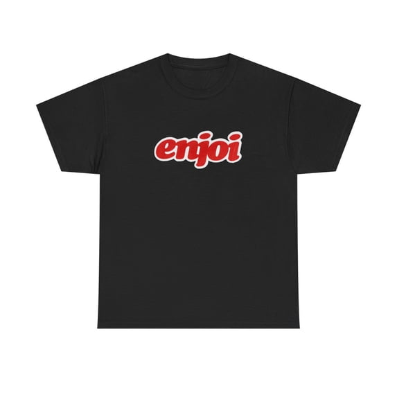 Seventies Logo Enjoi Skateboard 2000 Mullen Johnson Vintage Classic TShirt Print - Black / M