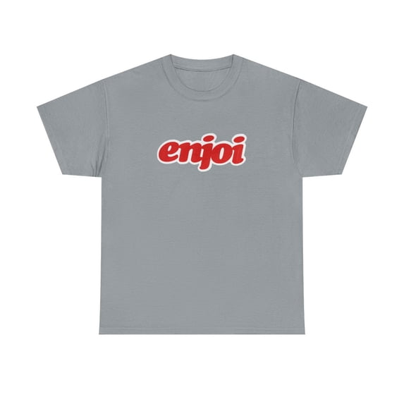 Seventies Logo Enjoi Skateboard 2000 Mullen Johnson Vintage Classic TShirt Print - Gravel / 2XL