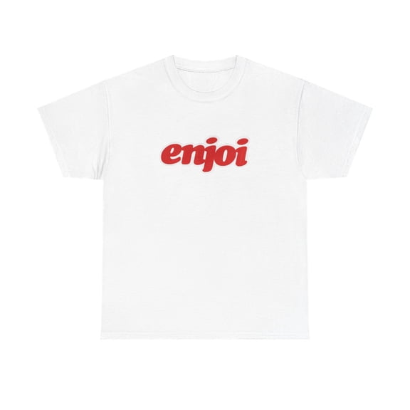 Seventies Logo Enjoi Skateboard 2000 Mullen Johnson Vintage Classic TShirt Print - White / S