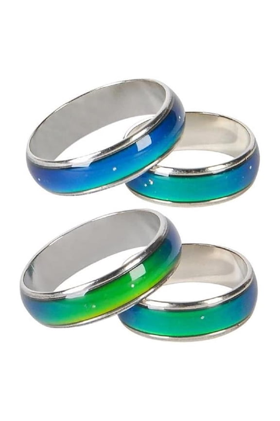 Seventies Mood Rings, Assorted Sizes - Pack of 12
