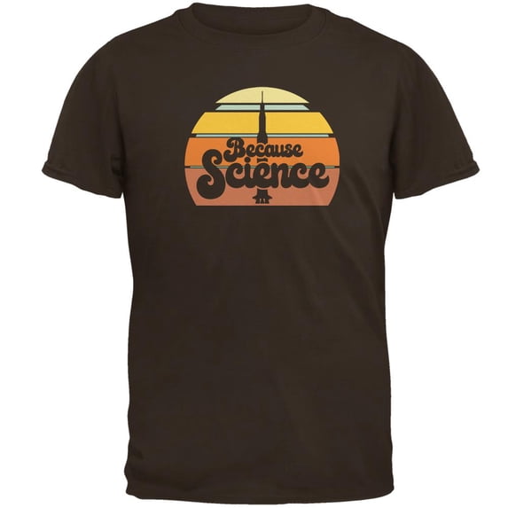 Seventies Retro Because Science Mens T Shirt Brown 3X-LG