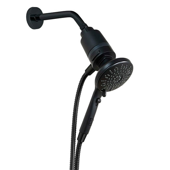 Seventy 5-Setting Magnetic Handheld Built-in Filtered Showerhead in Matte Black (12158)