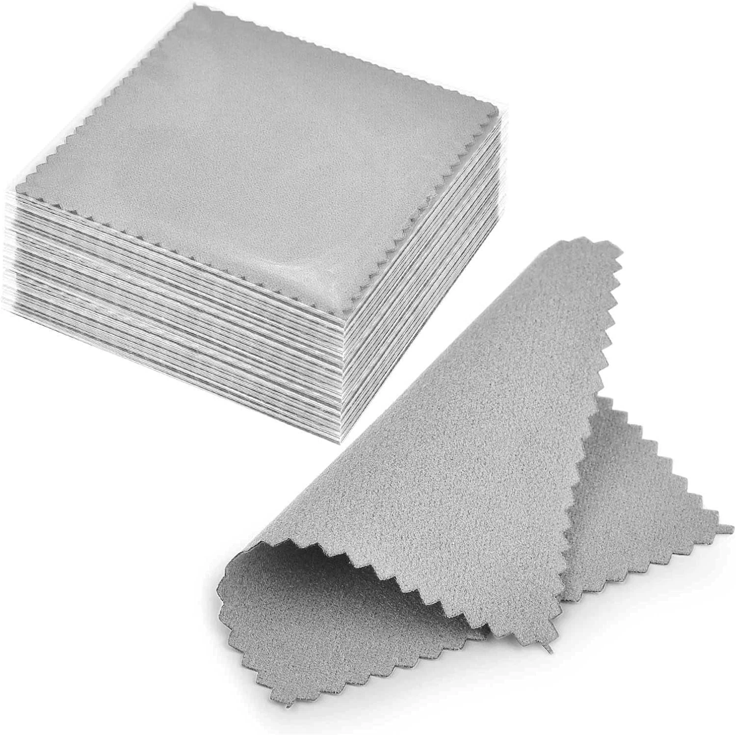 PET KARE Sevenwell 50Pcs Jewelry Cleaning Cloth Gray Polishing Cloth For Sterling Silver