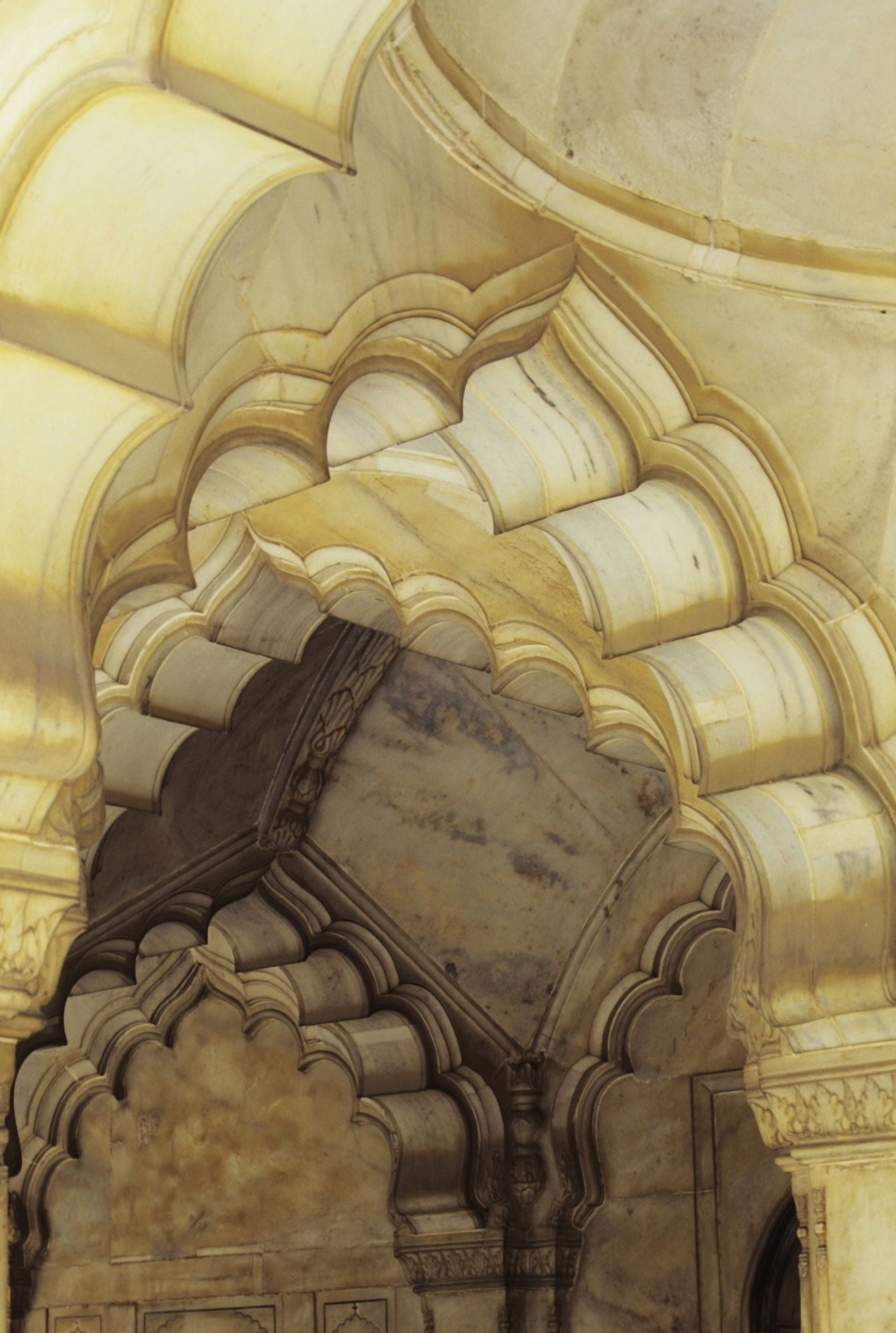Several Scalloped Archways India Close up detail of temple architecture Canvas Art - Kyle Rothenborg Design Pics (22 x 34)