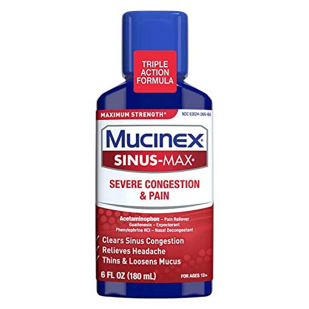 Severe Congestion & Pain Relief, Mucinex SinusMax Max Strength, 6oz