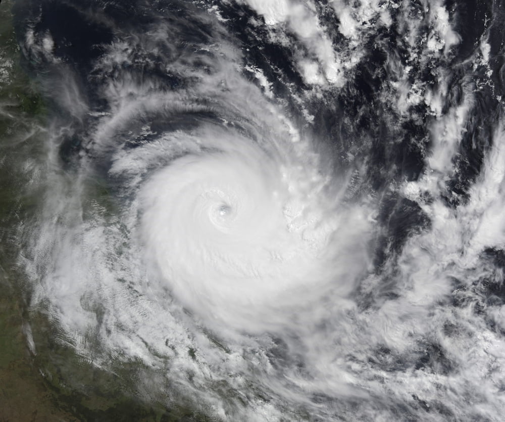 Severe Tropical Cyclone Hamish in the south Pacific Ocean Canvas Art - Stocktrek Images (31 x 26)