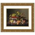 thumbnail image 1 of Severin Roesen 17x15 Gold Ornate Wood Frame and Double Matted Museum Art Print Titled - An Abundance of Fruit (C. 1860), 1 of 4