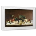 thumbnail image 1 of Severin Roesen 4x14 White Modern Wood Framed Wall Art Titled - Still Life With Fruit, 1 of 5