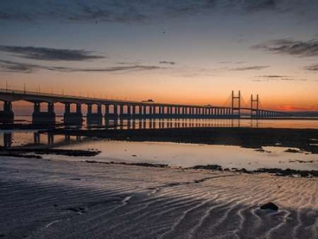 Severn Bridge at Dusk Wales UK Canvas Art - Assaf Frank (18 x 24)