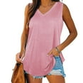 thumbnail image 1 of Sevevn 2025 Women's Summer Plus Size Tank Top V-Neck Classic Tops Basic Casual Flowy Summer Sleeveless T-Shirt Tunic Blouses, 1 of 8
