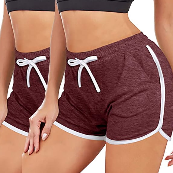 Sevevn 2PC Women High Waist Yoga Pants Women Bandage Elastic Waist Casual Short Pants yoga shorts for women