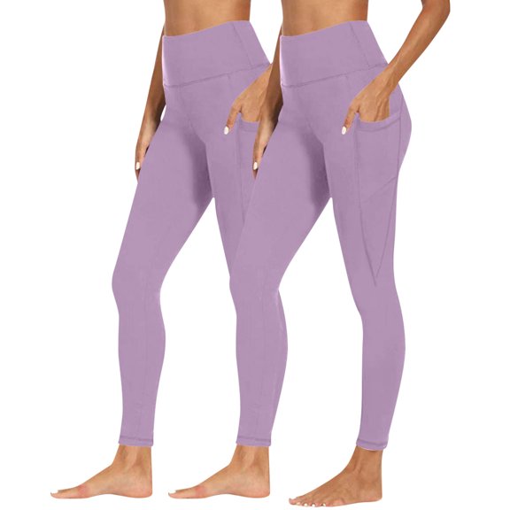 Sevevn 2PCS Women Workout Out Pocket Leggings Fitness Sports Running Yoga Athletic Pants Deal of the Week Multicolor XXL