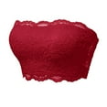 thumbnail image 1 of Sevevn Ashion Women Solid Color Lace Wireless Together Breast Milk Strapless Daily Bra Wine S Family Gifts, 1 of 2