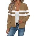 thumbnail image 1 of Sevevn Bomber Jackets for Women Spring Fashion 2025 Cute Jacquard Coats Lightweight Zip Up Jackets Dressy Casual, 1 of 5