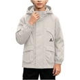 thumbnail image 1 of Sevevn Boys Girls Lightweight Jacket Wind Breaker Long Sleeve Waterproof Hooded Jacket, 1 of 9