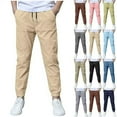 thumbnail image 1 of Sevevn Boys Linen Pants School Uniform Chino Pants Kids Drawstring Elastic Waist Pull on Twill Jogger Pants with Pockets 4-14 Years, 1 of 8