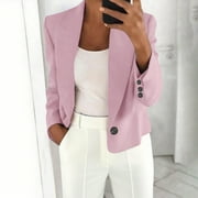 SEVEVN Cardigan Sweaters for Women Women‘s’ Solid Color Long Sleeve Jackets Business Casual Cardigan Fashion Blazer Suit Coat Sales Today Pink L