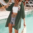 thumbnail image 1 of Sevevn Cardigan Sweaters for Women Fashion Summer Women Casual Cardigan Solid 3/4 Sleeve Beach Cover Up Holiday Gift Finder Army Green XXL, 1 of 5