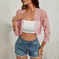 thumbnail image 1 of Sevevn Cardigan Sweaters for Women Women's Casual Fashion Loose 3/4 Sleeve Lace Cardigan Tops Blouse Deal of the Week Pink L, 1 of 6