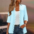 thumbnail image 1 of Sevevn Cardigan Sweaters for Women Women's Casual Fashion Loose 3/4 Sleeve Lace Cardigan Tops Blouse Savings Up to 30% Off Light Blue S, 1 of 5