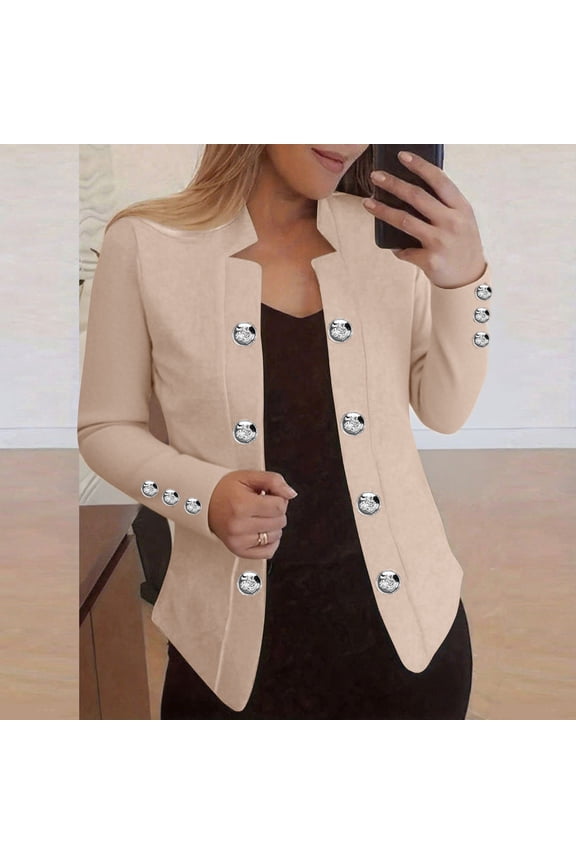 Cardigan Sweaters for Women Women's Solid Color Button Down Thin Long Sleeve Jacket Casual Cardigan Blazer Outwear Holiday Gift Finder Khaki S