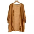 thumbnail image 1 of Sevevn Cardigan Sweaters for Women Women's Solid Color Loose Casual Pocket Mid-length Linen Cardigan Rollbacks Yellow M, 1 of 5