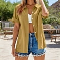 thumbnail image 1 of Sevevn Cardigan Sweaters for Women Womens Summer Casual Tops V- Neck Hide Belly Short Sleeve T- Tunic Blouses Women Beach Fashion Yellow XXL, 1 of 5