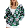 thumbnail image 1 of Sevevn Coats for Women Women's Casual Christmas Printed Zipper Long Sleeve Hooded Sweatshirt Jacket Tops Great Gifts for Less, 1 of 6