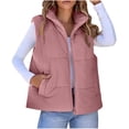 thumbnail image 1 of Sevevn Corduroy Cropped Puffer Vest for Women Lightweight Stand Collar Sleeveless Jackets Zip Up Clothes Fashion 2025, 1 of 6