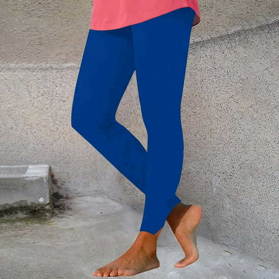 Sevevn Fashion Casual Women Solid Span Ladies High Waist Wide Leg Trousers Yoga Pants Blue L Christmas Gift