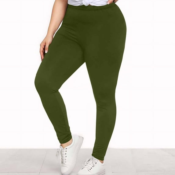 Sevevn Fashion Plus Size Womens Sexy Leggings Trousers Yoga Sport Hole Casual Pants Army Green XL Christmas Deals
