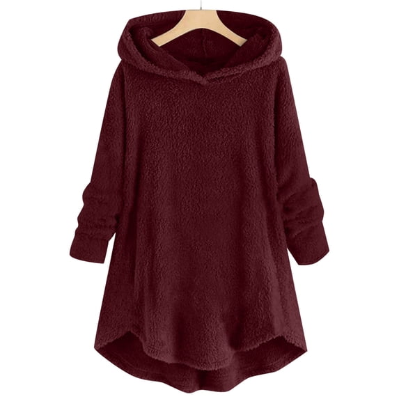 Sevevn Fashion Winter Women's Round-Neck Pullover Tops Long Sleeve Hooded Blouse Women's Hoodies Pullover Hoodies For Teen Girls Oversized Hoodies For Women