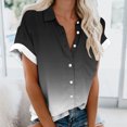 thumbnail image 1 of Sevevn Fashion Women's Casual Comfortable Short Sleeved Pocket ButtonTop Blouse T-Shirt Black XL Early Access Deals, 1 of 5