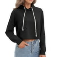 thumbnail image 1 of Sevevn Fashion Women's Solid Round-Neck Pullover Tops Long Sleeve Hooded Blouse Sweatshirt Women's Hoodies Pullover Hoodies For Teen Girls Oversized Hoodies For Women, 1 of 6