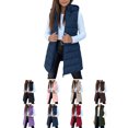 thumbnail image 1 of Sevevn Girls Boys Long Puffer Vest with Hood Sleeveless Quilted Padded Gilet Kids Zip Up Warm Outerwear Waistcoat, 1 of 9