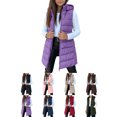 thumbnail image 1 of Sevevn Girls Boys Long Puffer Vest with Hood Sleeveless Quilted Padded Gilet Kids Zip Up Warm Outerwear Waistcoat, 1 of 9