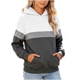 thumbnail image 1 of Sevevn Girls' Color Block Hoodie Pullover Long Sleeve Pocket Loose Fit Casual Hooded Sweatshirt, 1 of 6