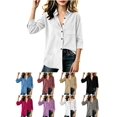 thumbnail image 1 of Sevevn Girls' Corduroy Button Down Shirt Long Sleeve Roll‑Up Cuffs Collared Loose Casual Blouse Top With Pocket, 1 of 9