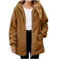 thumbnail image 1 of Sevevn Girls' Fleece Jackets Fall Winter Full Zip Hooded Long Sleeve Loose Warm Outerwear for Girls, 1 of 9
