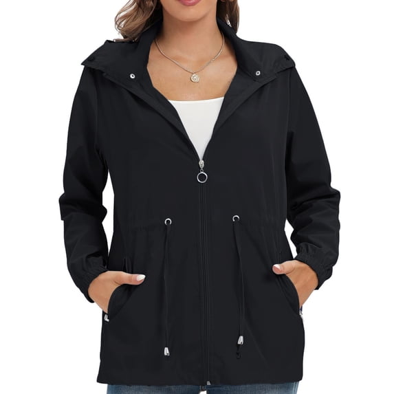 Sevevn Jacket for Women Fashion Women Long Sleeve Solid Thin Skinsuits Hooded Zipper Casual Sport Coat Gift for Girls