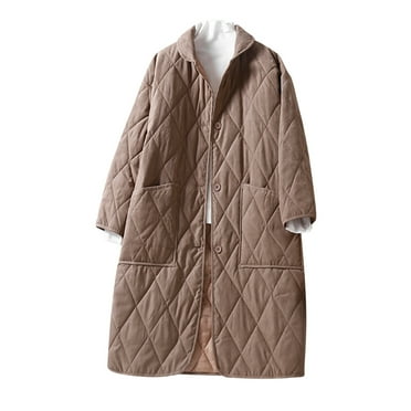 Sevevn Lightweight Quilted Jackets for Women Casual Long Sleeve Lapel Collar Button Down Puffer Coats Oversized Warm Outerwear On Clearance