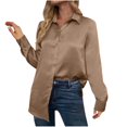 thumbnail image 1 of Sevevn Long Sleeve Tops for Women Fashion Women's Casual Long Sleeve Solid Button Ladies Turndown Collar Tops Blouse Rollbacks, 1 of 6