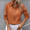 thumbnail image 1 of Sevevn Long Sleeve Tops for Women Fashion Women's Casual Solid Color Blouses Button Long Sleeved Turndown Collar Top Holiday Gift Finder, 1 of 5