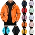 thumbnail image 1 of Sevevn Men 3 In 1 Rain Jacket Detachable Hood Regular Fit Waterproof Shell Fleece Liner Fabric Zip Snap Placket Chest Zip Pocket Arm Patch Cuffs For Hiking Wear, 1 of 8
