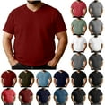 thumbnail image 1 of Sevevn Men Big and Tall T Shirt Short Sleeve Crew Neck Cotton Blend Casual Solid Color Tee Plus Size Daily Wear, 1 of 7