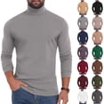 thumbnail image 1 of Sevevn Men Turtleneck Long Sleeve Slim Fit Pullover Classic Lightweight Knit Mock Neck Shirt Casual Fall Winter Base Layer Top Gray XXL, 1 of 9