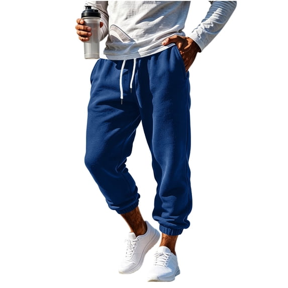 Sevevn Men's Baggy Sweatpants Wide Leg Lounge Pants Drawstring Waist Loose Fit Jogging Sweat Pants with Pockets