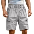 thumbnail image 1 of Sevevn Men's Cargo Shorts Casual Summer Loose Fit Bermuda Shorts Elastic Waist Drawstring Pants with Pockets, 1 of 9