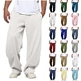 thumbnail image 1 of Sevevn Men's Casual Wide Leg Sweatpants Loose Fit Drawstring Elastic Waist Lounge Pants with Pockets Soft Athletic Jogger Pants for Workout Travel Daily Wear Gray XXL, 1 of 7