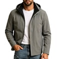 thumbnail image 1 of Sevevn Men's Detachable Hood Windproof Jacket Full Zip Lightweight Water Resistant Casual Outerwear Coat with Pockets Gray XL, 1 of 9